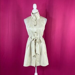 Picky Girl gold‎ shimmer Button-Up Dress Large